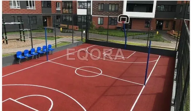 Бесшовное покрытие из резиновой крошки для баскетбольной площадки в Упоровом